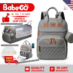 COD 2 in 1 Large Capacity Multifunctional Shoulder Baby Bag with Bottle Insulation Outdoor Lightweight Portable Tote Mother and Baby Bag Convertible Crib Diaper Bag