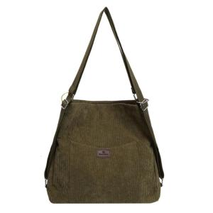 พร้อมกับสายปรับได้กระเป๋าสะพายไหล่ผ้าลูกฟูกสำหรับผู้หญิงกระเป๋าครอสบอดี้หรือกระเป๋าเป้สะพายหลังสไตล์วินเทจ