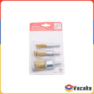 Vacaka Steel Wire Polishing Wheel Grinder Cleaning Gold Tone Crimped Brush Tool 3Pcs/set