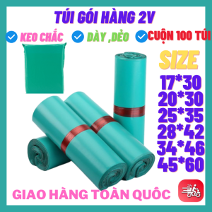 100 Túi Đóng Hàng P.E Niêm Phong màu Xanh Nhạc - Túi Đóng Hàng 2V