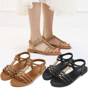 35-42 Leather Flat Sandals Office Wear Outdoor Ladies Shoes Fashion Basic Sandals Teacher Rubber Shoes On Sale