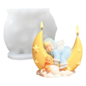 Moon Baby Statue Silicone Molds for Epoxy Resin Making Soap Chocolate Candy Fontant Decoration Gypsum Decoration