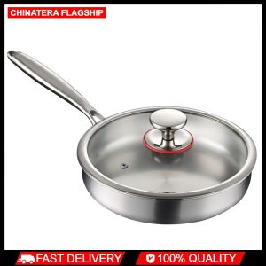 Household Uncoated Cookware Non-Stick Even-Heating Flat Bottomed Skillet for Omelette Pancake Steak