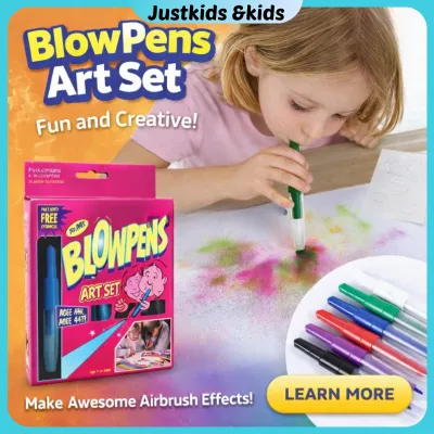 6Pieces Color Spray Magic Blow Pen Set Art Supplies Drawings for Students Kids Washable Creative Colouring Pens