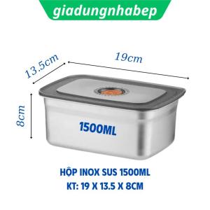 Hộp inox đựng thức ăn có nắp đậy kín van xả chống tràn an toàn tiện lợi - Hàng dày đẹp