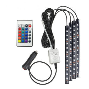 48LED Car Ambient Light Interior Foot Light RGB Ambient Light Decorative Lights LED Car Foot Light 36/48/ LED Atmosphere Lamp Ambient Lamp