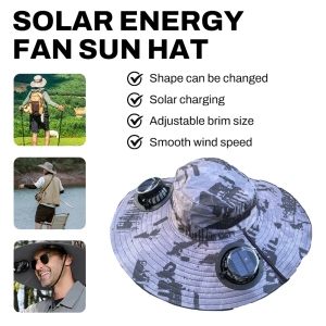 🌀Cooling that lasts all day！hat with fan Instant cooling -80° Solar-Powered Electric Fan Sun Hat Breathable Solar Hat USB Charging Breathable Wide Brim Sun Cap For Men And Women Outdoor Mountain Climbing Fishing UV 太阳能风扇