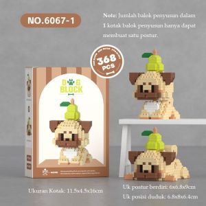 Block Toys Cute Dog Nano Block Brick Toys Mainan Balok Susun Anak Anjing Dog Block Bricks