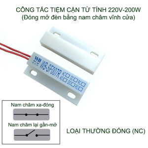 Công tắc tiện cận từ tính WB-SF007R 220V-200W thường đóng hoặc thường mở tùy chọn (đóng mở bằng nam châm)