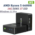 GMK M6 Mini PC AMD Ryzen 5 6600H DDR5 4800MHz PCIe 3.0 M.2 2280 SSD Windows 11 Pro Dual LAN 2.5G USB4.0 Gamer Computer 1 Year Warranty. 