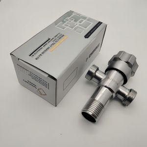 SUS304 Stainless Steel One Way Angle Valve 1/2" Angle Valve With Ring Cover For Faucet Toilet