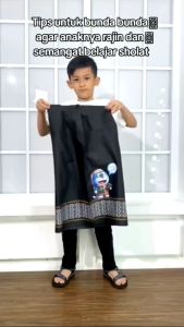 AL MAHDY Sarung Instan Anak Laki Laki Motif Tenun Polos Karakter Muslim Model Rok Karet Pinggang Usia 2-9 Tahun