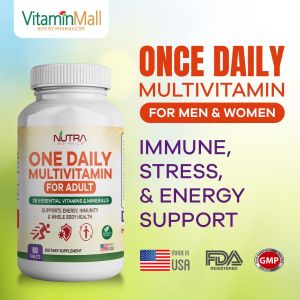 Kangtai Health Nutra Botanics One Daily Multivitamin + Mineral – 60 Tablets – Vegetarian 28 Essential Vitamins & Minerals Bone Health