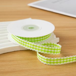 FEELINGS 10 Yard Plaid Ribbon Gift Wrapping Bouquets 1CM Korean Ribbons Easy Cut Gifts Packaging Material Flower Bouquet Wrapping