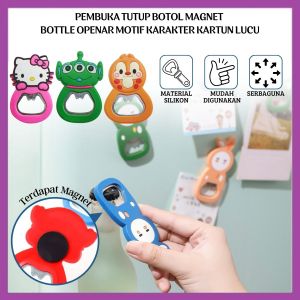 Alat Pembuka Tutup Botol Magnet Bottle Openar Karkater Tempelan Hiasan Kulkas - FR Gallery