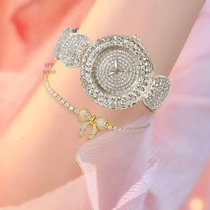 JS. Jam Tangan Wanita Dewasa Mewah Elegan Terbaru 2022 MOTIF BATU BERLIAN Mewah  Cantik  Kualitas Terbaik BISA COD