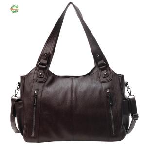 Classic Women PU Leather Shoulder Bag with Multi-Pocket Design for Work Travel and Casual Outings in Elegant Colors[Winnereco World]