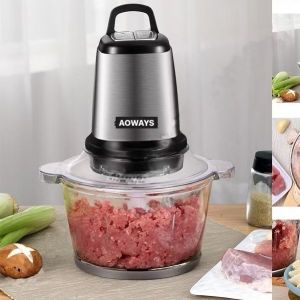 ร้านค้าไทย ส่งด่วน✨ Aoways ✨ เครื่องบดสับอเนกประสงค์ เครื่องปั่นผัก พริก กระเทียม เครื่อบดเนื้อไฟฟ้า รุ่น ALW-010 โถแก้วหนาพิเศษ ขนาด 2 ลิตร หญ่จุใจ 1500W เครื่องบดสับ บดเนื้อ บดเครื่องแกง