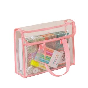 Organizer Bag Double Layer File Bag Easy to See Transparent Briefcase Moisture Damage Prevention