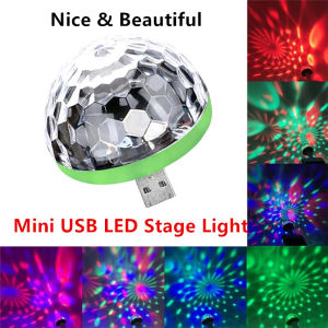 Angelila 4W USB Mini Disco Light Party Lights Ball Sound Activated DJ Disco Ball Stage Lights-Multi Colors LED Car Atmosphere Light Magic Strobe Light for Xmas Parties Pool Club Church Karaoke