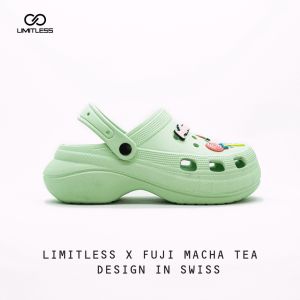 Limitless Sendal Fuji Viral Wanita Selop Wedges Platform Karakter Jibbitz