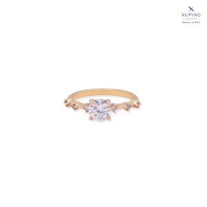 Xuping Cincin Fashion Wanita Anti Karat Ring Zircon Elegant Lapis Emas