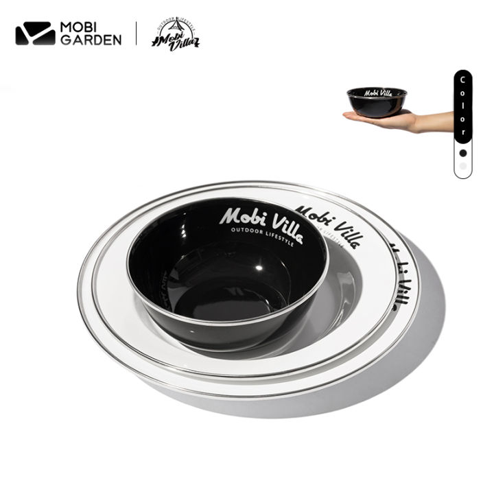 MOBI GARDEN Plates Bowls Exquisite Camping Enamel Bowls and Plates