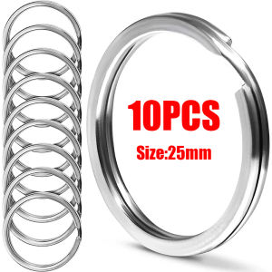 50/100/200 Silver Plated Metal Blank Keychain Stainless Steel Polished Split Ring Keychain DIY Car Keychain High Quality Split Ring Keychain Accessories