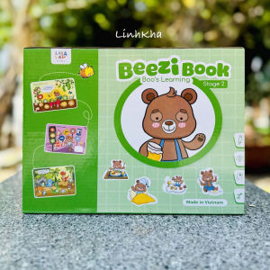 Học Liệu Bóc Dán Song Ngữ Beezi Book Phần 2 - Gấu Boo Học Hành - cực kỳ thú vị cho bé 2-5 tuổi - Hiệu Lalala Baby
