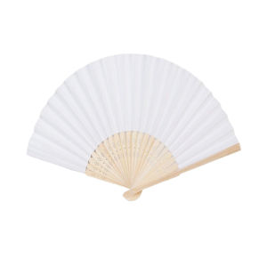 3Pcs White Paper Hand Fan Eco Friendly Bamboo Foldable Guest Cooling Accessory