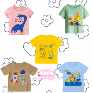 BAJU ANAK RANDOM / ISI 5 PCS / GAMBAR LUCU LUCU UNTUK USIA 1-5 THN
