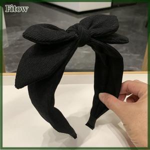 Fitow Beautiful New Big Bow Rabbit Ear Headwear For Women Headband Girls Vintage Bow Hair Bands Wide Hoop Hairband Hair Accessories