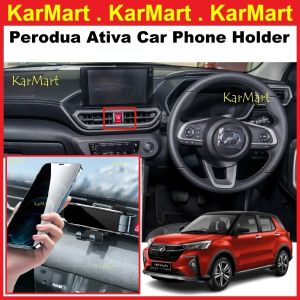 Perodua Ativa Phone Holder Mobile Gravity Air Vent Car Mount Phone Holder Glossy Black M4 Toyota Rocky Car Phone Holder