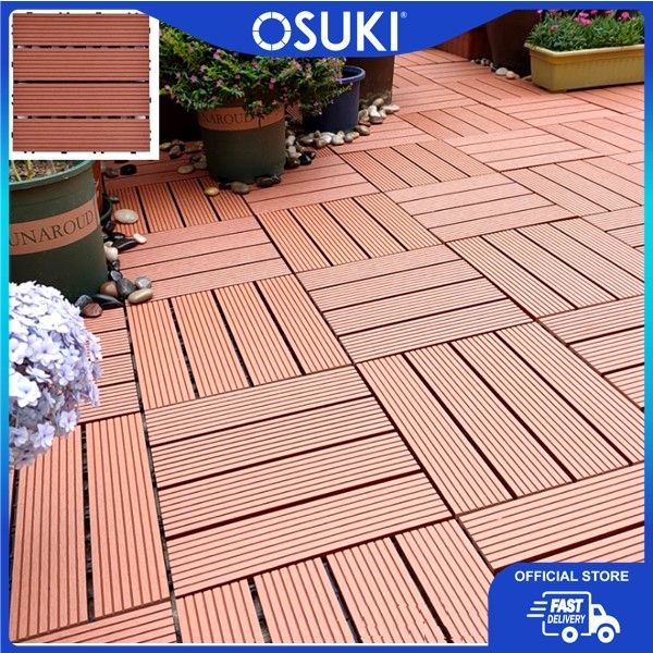 OSUKI Wood Floor Mat 30 x 30cm Synthetic Lazada