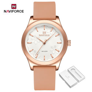 NAVIFORCE Women Watch Fashion Casual Watches Waterproof Elegant Girls Original Quartz Rubber Watch NF5051