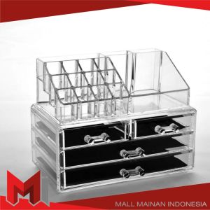 MallMainan-K161 Rak Kosmetik 4 Laci Storage Box Cosmetic Organizer / Rak Lipstik Transparan / Rak