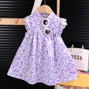 JEOBEST หุ้นท้องถิ่น ชุดเด็กผู้หญิง ชุดเดรสลายดอกไม ้ น ่ ารักสําหรับเด ็ กผู ้ หญิง ชุดกระโปรงเด็กผู้หญิง ชุดเดรสเด็กแขนกุด ชุดเจ้าหญิง เสื้อผ้าเด็กสไตล์เกาหลี ผ้าฝ้าย นุ่ม ใส่สบาย เหมาะกับหน้าร้อนชุดไทยเด็กหญิง JEOBEST