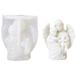 แม่พิมพ์ซิลิโคนที่มีความยืดหยุ่นสำหรับรูปปั้นพลาสเตอร์แม่ปีกนางฟ้าอุปกรณ์ทำมือรูปสวดมนต์