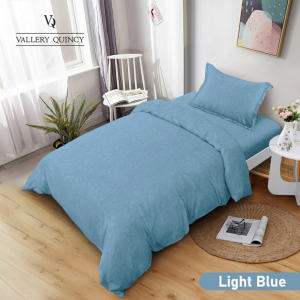Live Flash Sale - Bedcover Set Vallery Quincy Single 120x200 Tinggi 30cm - Motif Polos Embossed