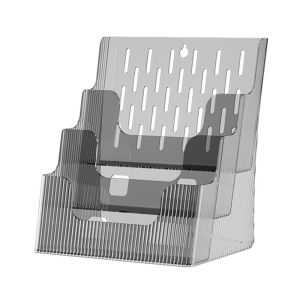 LSMSMAVDS Clear Brochure Display Holder Plastic 3 Tiers Document Display Stand Document Holder Space Saving Pamphlet Flyer Organizer Home Supplies