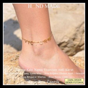 gelang kaki nama titanium anti karat anak dewasa gelang nama titanium anti karat gelang kaki wanita gelang wanita gelang anak gelang bayi gelang aksesoris fashion