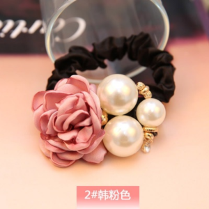 Multi Pearl Rose Flower Hair Flower Hair Accessories Hair Rope Tie Hair Rubber Band Head Rope Headdress Wholesale