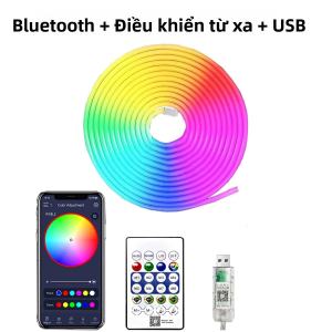 Đèn Dây Đèn LED Neon 5V RGB USB Silicon Dẻo Chống Nước Có Điều Khiển Từ Xa Bluetooth Cho Trò Chơi Tại Nhà - Tùy Chọn 5M