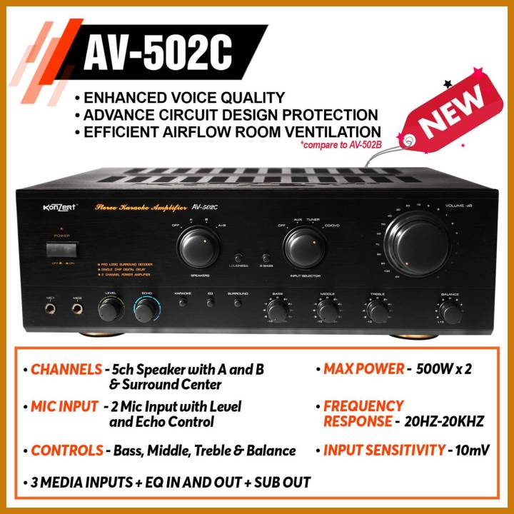 ORIGINAL KONZERT AV-502C POWER AMPLIFIER | Lazada PH