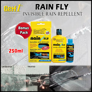 Getf1 Rain Fly Rain Repellant 250ml Glass Clear Clean Vision Water Repellent Penghalau Hujan Cermin Kereta Car Care 100% Original Ready Stock