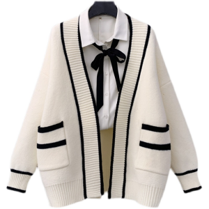 Korean Loose College Style Fashion Sweater Cardigan Coat Womens Knitwear