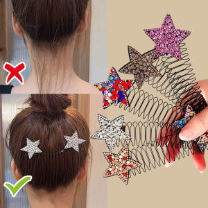 Fashion Stretch Rhinestone Star Hairband for Women Flexible Circle Wavy Hair Clip Face Wash Fixed Insert Comb Hair Accessories