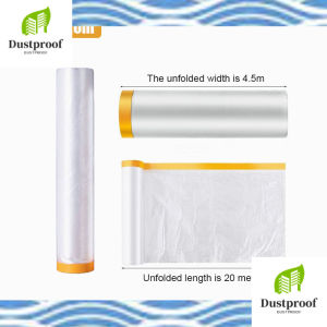 4pcs 4.5m x 20m Plastic Dust Cover Disposable Furniture Dustproof Cover Protective Cover Plastic Cover