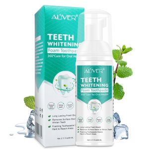 ALIVER Teeth Whitening Mousse Toothpaste Cleansing Teeth Mousse Remove Plaque Stains Oral Odor Bright Teeth Tooth Cleaner Tartar Remover Pampaputi ng ngipin(no box)