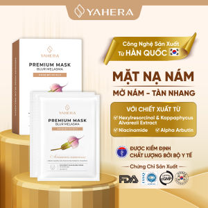 Hộp 10 mặt nạ nám thạch nước dừa tươi YAHERA Premium Mask Blur Melasma làm mờ vết thâmnámtàn nhang 22g